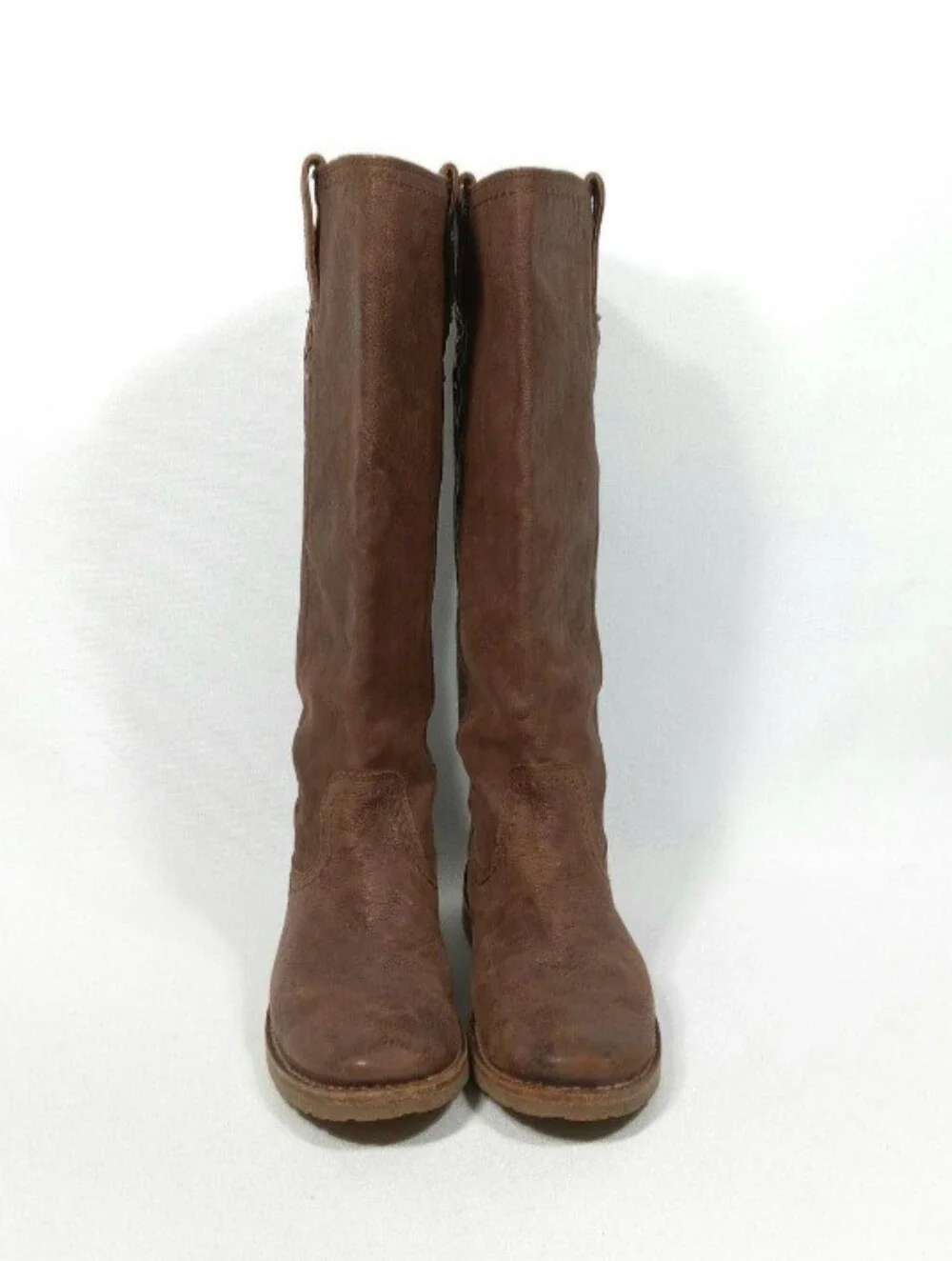 FRYE Celia x Stitch tall riding boots in brown Women's Size 6.5